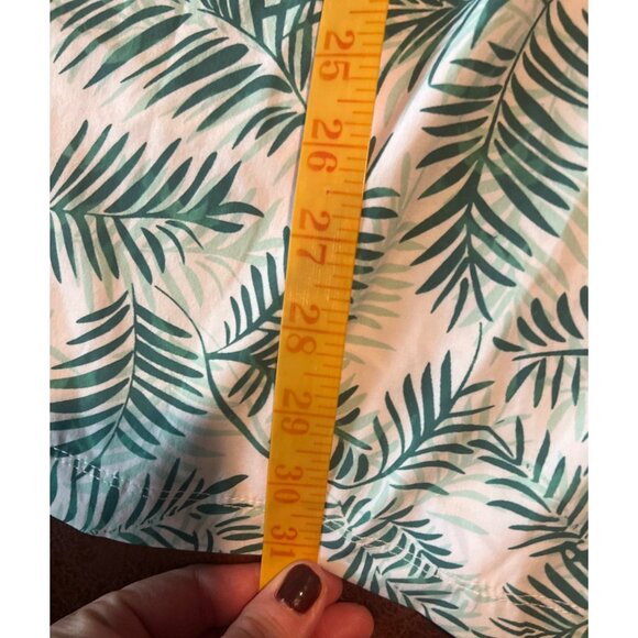 Halara XL Green Leaf Print Romper Shirred Pocket Casual Jumpsuit - Picture 7 of 10